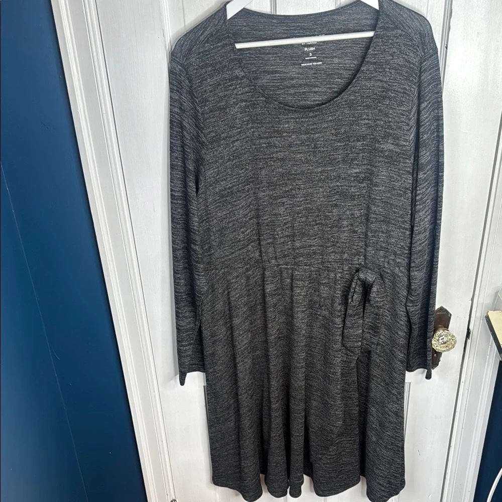 Torrid At The Knee Super Soft Plush Hacci Faux Wrap Dress W1371 Plus Size 3X - Picture 4 of 10